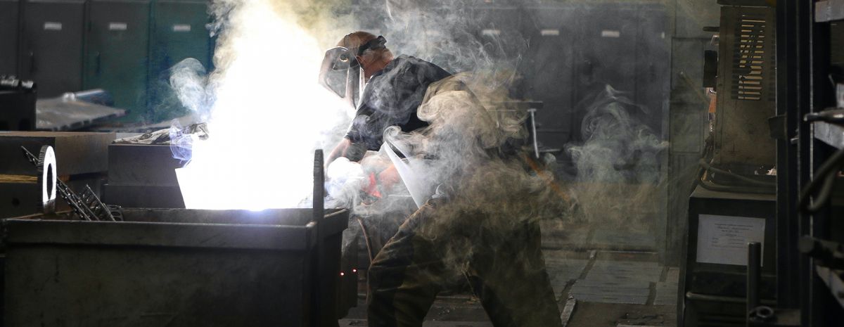 welding in a workshop